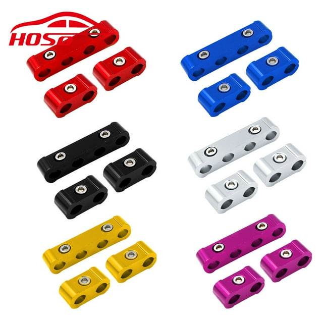 3-Pack Gold Ignition Wire Separators: 7mm/8mm 4-Hole Clips for Secure Spark Plug Cable Fixation, Durable Engine Bay Mounting Solution for Car Modifications, Easy DIY Installation, Enhances Ignition
