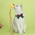 thumbnail image 2 of Musbetu Collier de Chat de Noël Rouge Vert à Carreaux avec Nœud Réglable et Clochette pour Chats Accessoires de Déguisement, 2 of 7