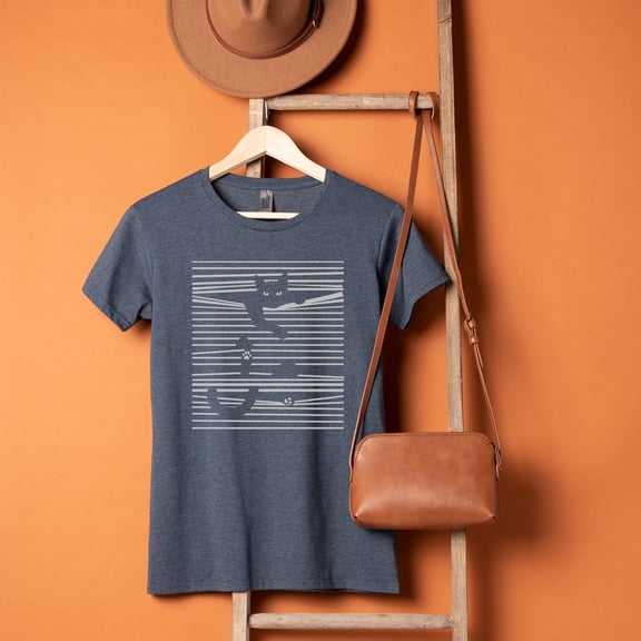 Instant Message - Cat In Blinds - Women's Short Sleeve Graphic T-Shirt