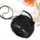 thumbnail image 4 of Creative Small Round PU Tote Handbag Casual Shoulder Bag Leopard Grain Cartoon Cat Ears Coin Purse for Girls Ladies (Black), 4 of 4