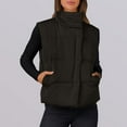 thumbnail image 4 of Gamivast Quilted Vest for Women Lightweight Full Zip Sleeveless Casual Jackets with Pockets Button Stand Collar Winter Warm Puffer Coats Fall Trendy Clothes, 4 of 5