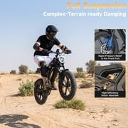 Electric Bike for Adults 20 Fat Tire, Max 32MPH Ebike, 1500W Peak E-Mountain Bike 48V 15Ah UL2849