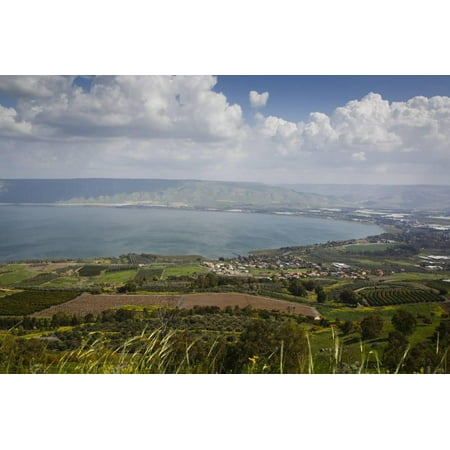 View over the Sea of Galilee (Lake Tiberias), Israel. Middle East Print Wall Art By Yadid