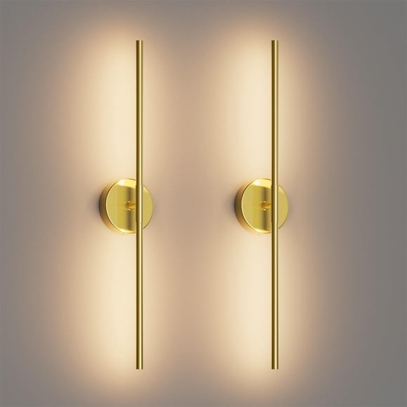 Lámpara de pared Coinmit Gold, 71 cm, juego de 2 LED 3000 K, giratoria 360°