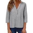 thumbnail image 3 of Womens Eyelet Embroidery Short Sleeve Tops，Womens-Plus-Size-Summer-Tops Roll Short Sleeve Blouse Outfits Beach Vacation Clothes Summer Spring Curved Hem Long Sleeve T Shirts, 3 of 9