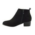 thumbnail image 4 of XY London Womens Melodie Zip Low Block Heel Cowboy Boots, 4 of 5