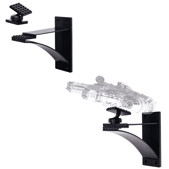 Brickmaster Displays Infinity Angle Display Shelf 6 INCH - 2 Pack - Black
