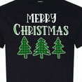 thumbnail image 4 of Inktastic Merry Christmas Green Plaid Christmas Trees T-Shirt, 4 of 5