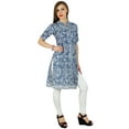 thumbnail image 6 of Bimba Women Blue Cotton Tunic Ethinc Summer Kurta Kurti Casual Day Blouse, 6 of 8