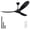 Black, variant on 52 inch Black Modern Ceiling Fan No Light with Remote for Indoor Outdoor