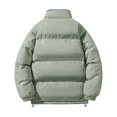 thumbnail image 3 of GuangCheng Mens Hoodless Coats Thick Fleece Puffer Zipper Stand Collar Winter Warm Jackets, 3 of 3
