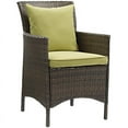 thumbnail image 2 of Modway Conduit 17" Rattan Patio Dining Armchair in Brown/Peridot (Set of 2), 2 of 3