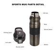 thumbnail image 4 of Stainless Steel Vacuum Insulation Bottle Durable Thermal Sports Cup Water Bottle for Traveling, Black, 22oz, 4 of 5