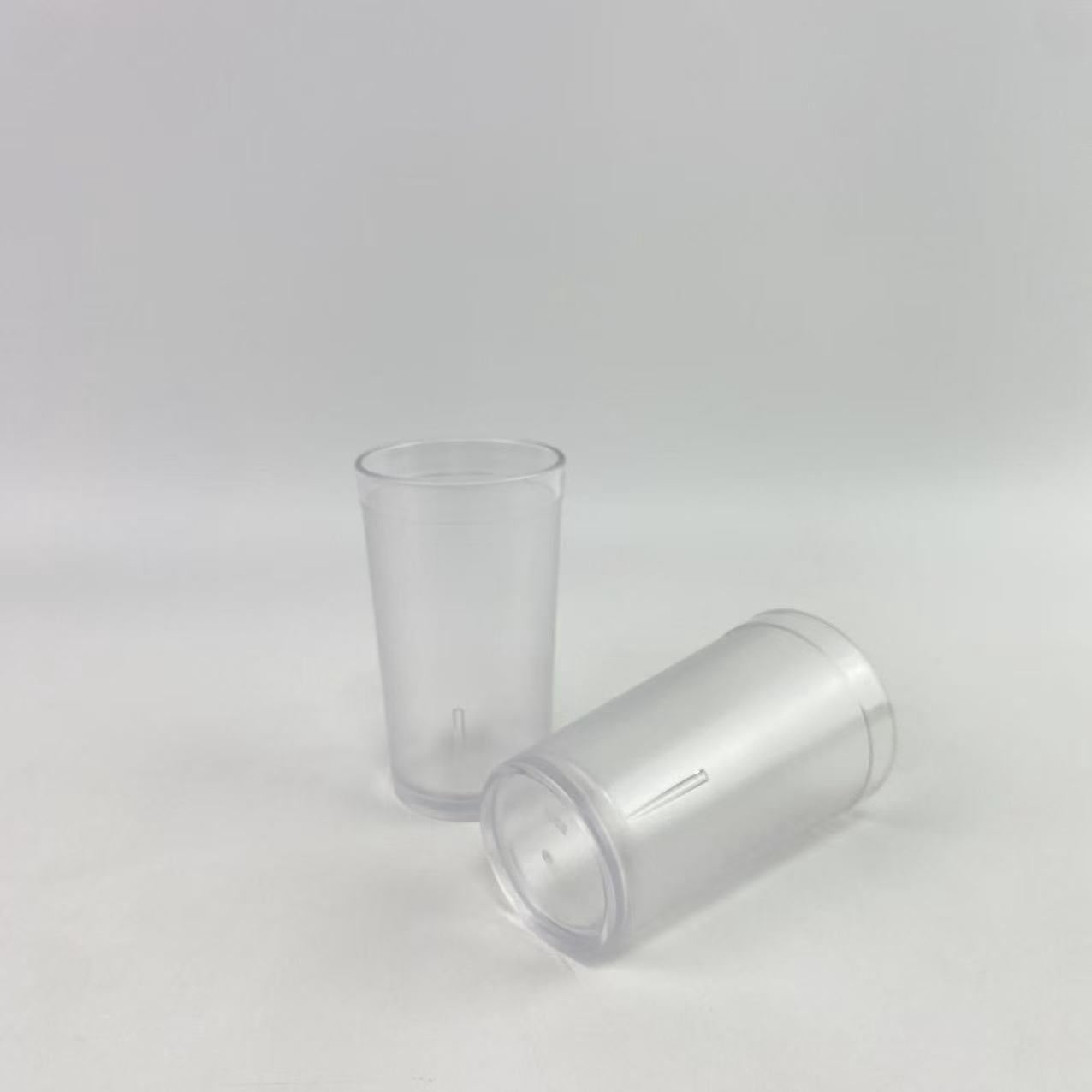 OOY cups,Plastic Drinking Glasses Set 5 oz Clear Plastic Tumblers Stackable Frosted Cup Reusable Drinking Glasses Cups Bulk for Weddings Party Restaurant Kitchen
