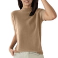 thumbnail image 2 of T Shirts for Women 2026 Summer Short Sleeve Neck Ribbed Plain Knitted Tshirt Womens Tees, 2 of 7