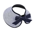thumbnail image 4 of Bibifish Womens Straw Visor Large Brim Foldable Striped Sun Hat With Bow Tie Beach & Vacation Sun Hat, 4 of 4