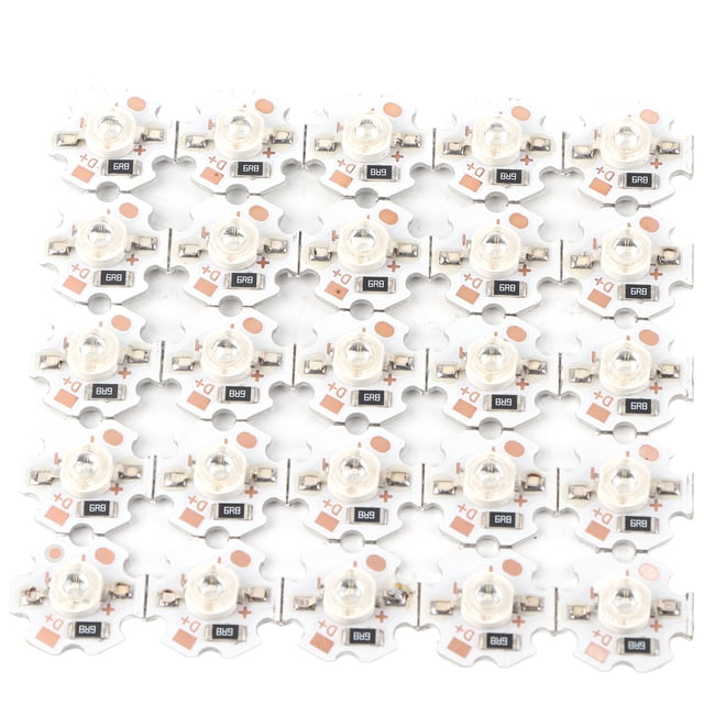BRI 25 chips LED de 5 V, 200 lm, 1 W, cuentas de lámpara LED de alta potencia para accesorios de iluminación de bricolaje, luz azul 455-460 NM