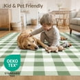thumbnail image 4 of ODIKA 8'x10' Washable Area Rug Durable, Non-Slip Mint Checked Checkered Grid Gingham Squares Geometric Classroom for Living Room, Under Sectional, Family, 4 of 7