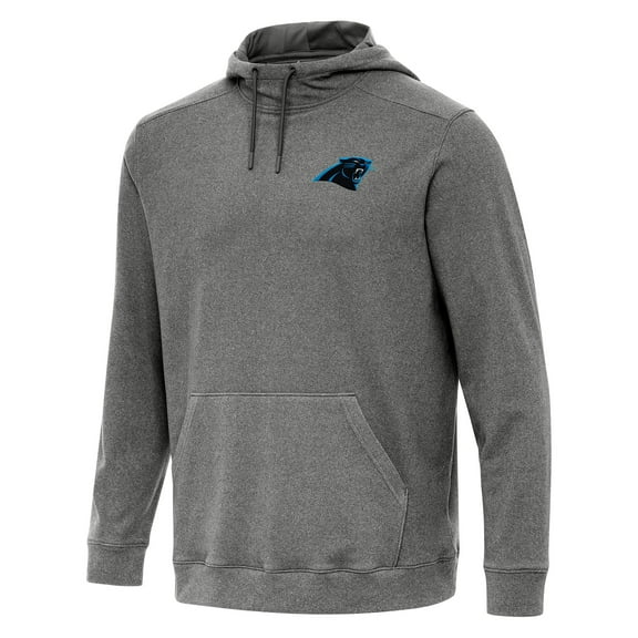 Men's Antigua Heather Black Carolina Panthers Cloud Pullover Hoodie