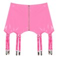 thumbnail image 4 of Ligas de charol para mujer con clips de metal para medias, ropa interior, lencería, ropa interior punk, gótica, ropa de club, accesorios íntimos, 4 of 5