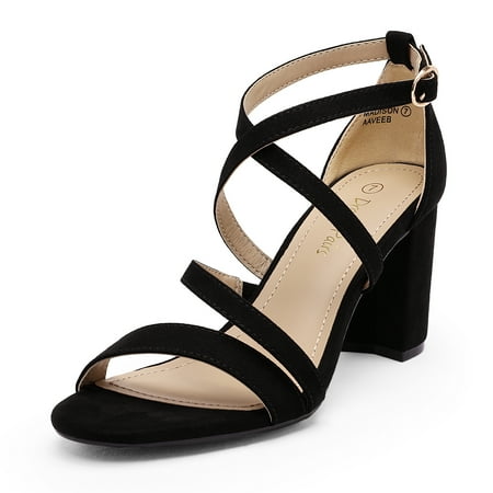 black heels with thick heels