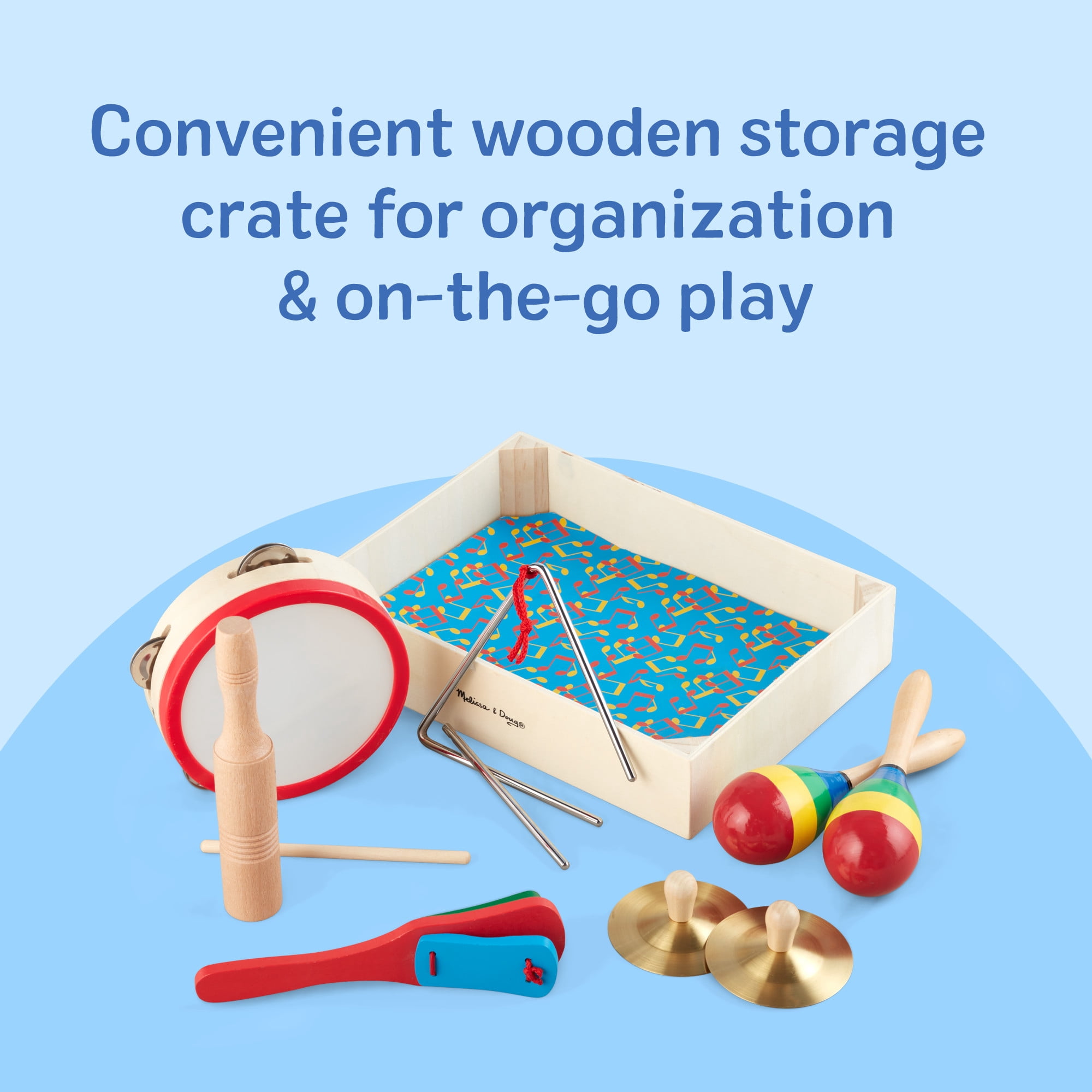 Melissa & Doug Band-in-a-Box Clap! Clang! Tap! 10-Piece Musical Set, Toddler Toys