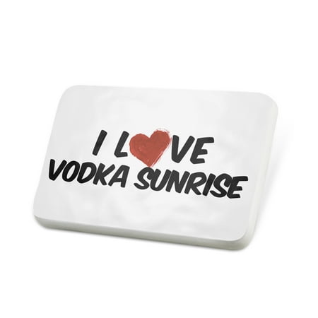 Porcelein Pin I Love Vodka Sunrise Cocktail Lapel Badge –