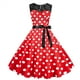 thumbnail image 2 of Vestidos para mujer Vestidos casuales Moda Encaje A Line Flare Vestido vintage Prom Swing Sin mangas Vestido de fiesta estampado Odeerbi  ODB-5, 2 of 9