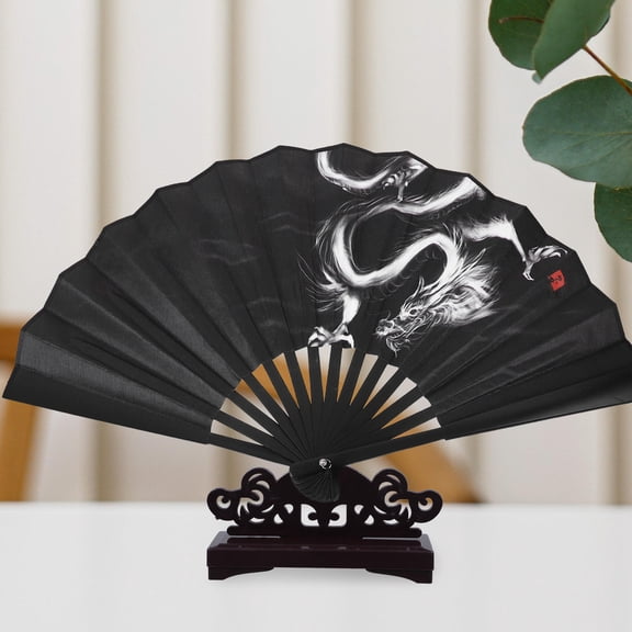 KALLORY Premium Plastic Fan Display Stand Vintage Style for Hand Fans, Decorative and Holder