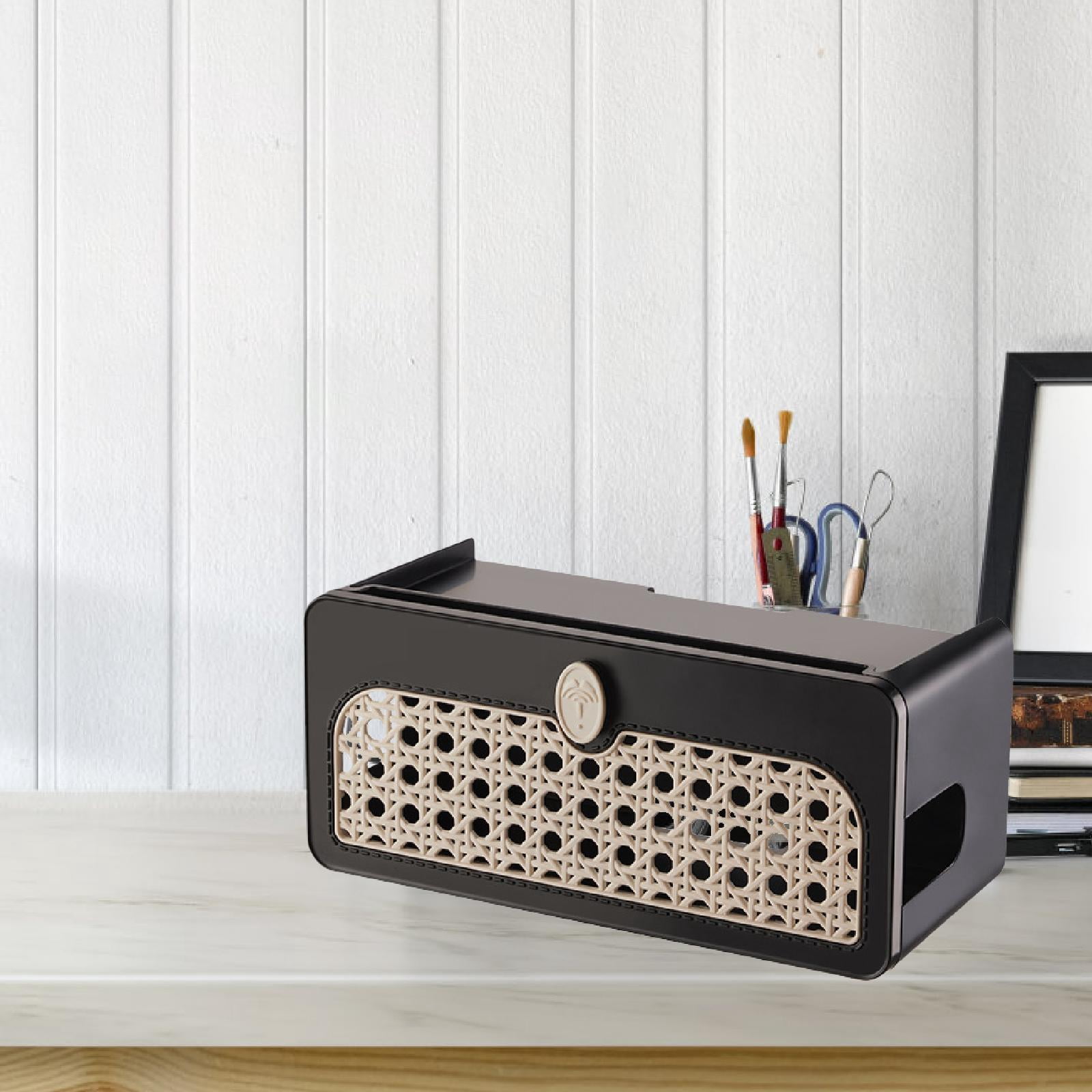 TISHITA Router Storage Box Cable Management Box Multifunction Storage Case Portable Cord Organizer Router Shelf for Desktop Household