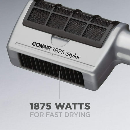Conair 1875W 3-in-1 Ionic One-Step Style and Dry Hair Dryer, Includes 3 Attachments
