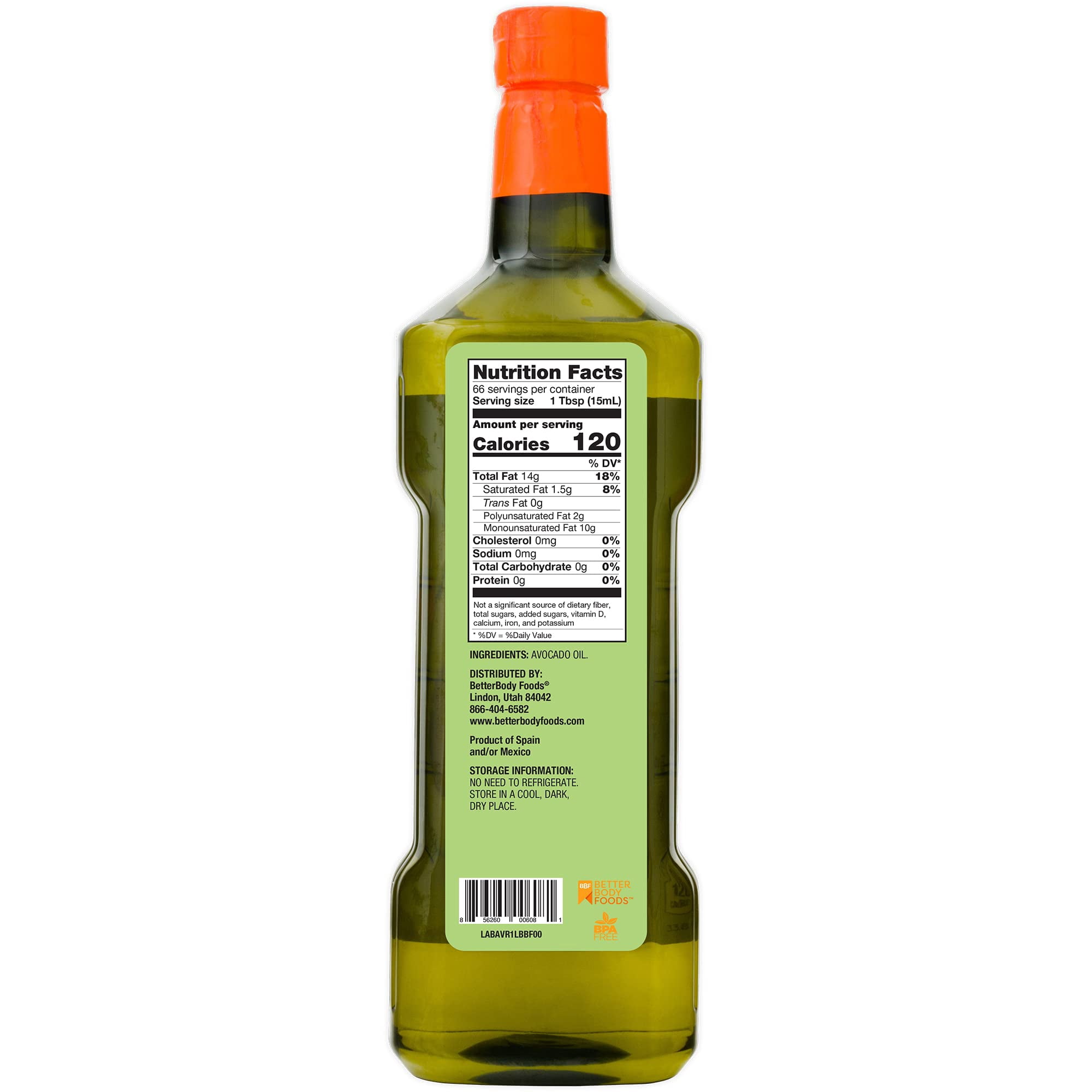 BetterBody Foods Oils - Naturally Refined Avocado Oil (Pack of 6)