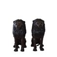 thumbnail image 2 of A Pair of Large Lions Sitting Side by Side Bronze Statues Size: 23" x 33" x 46"H, 2 of 10