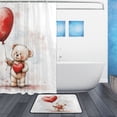 thumbnail image 2 of Wobogo Teddy Bear Holding A Balloon Bathroom Shower Curtain Set with Floor Mat and Hooks Ultra Waterproof Visible Slider Beads, 2 of 7
