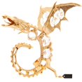thumbnail image 2 of Matashi Home Decorative Tabletop Showpiece 24K Gold Plated Crystal Studded Fierce Dragon Holding a Crystal Ball Ornament, 2 of 6