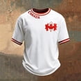 thumbnail image 3 of Arlun Men's Canadian Flag Printed Short-Sleeved T Shirts Classic Round Neck Short Sleeve Summer Sports Tops Loose Comfy Breathable Casual Tee for Everyday and Holiday Activities White XL, 3 of 3