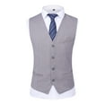 thumbnail image 5 of Cloudstyle Men's 3-Piece 2 Buttons Slim Fit Solid Color Jacket Smart Wedding Formal Suit, 5 of 7