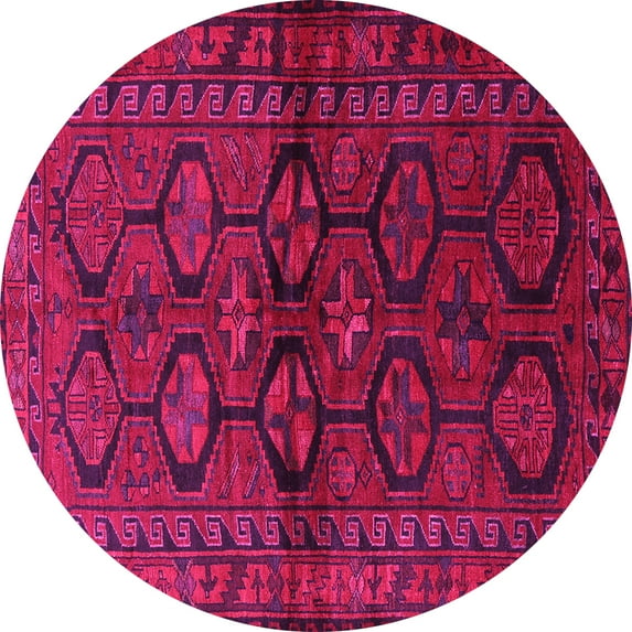 Ahgly Company Indoor Round Persian Pink Traditional Area Rugs, 7' Round
