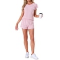 thumbnail image 2 of INSPIRAR CHIC Conjuntos de Pijamas de Manga Corta para Mujeres con Shorts de 2 Piezas Suave Cuello Redondo Ropa de Casa XL Rosa, 2 of 5
