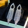 thumbnail image 3 of SZDUDU Fashion Earrings for Women, Gold Statement Rhinestone Crystal Jewelry Needle Hoop Earrings for Women, 3 of 6