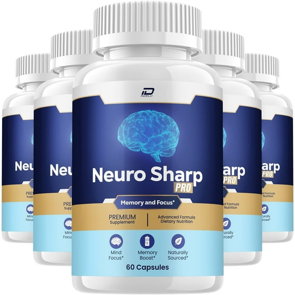 Neuro Sharp Supplement Capsules – NeuroSharp All Natural Memory Focus Pills, 5 Pack, 300 Capsules