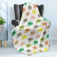 thumbnail image 4 of Hedgehog Soft Flannel Fleece Blanket, Print of Pencil Drawn Colorful Hedgehogs Arranged on a Plain Background, Cozy Plush for Indoor and Outdoor Use, 50" x 60", White and Multicolor, by Ambesonne, 4 of 5