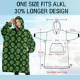 thumbnail image 4 of Oversized Wearable Blanket Hoodie,Green Skull Pattern Sherpa Blanket Hoodie with Super Pockets,Super Warm Fuzzy Pullover for Women & Men, 4 of 6