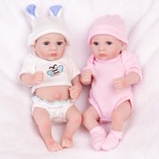 Realistic Reborn Dolls Twins Full Body Vinyl Silicone Mini Newborn Baby Girl&Boy Gifts