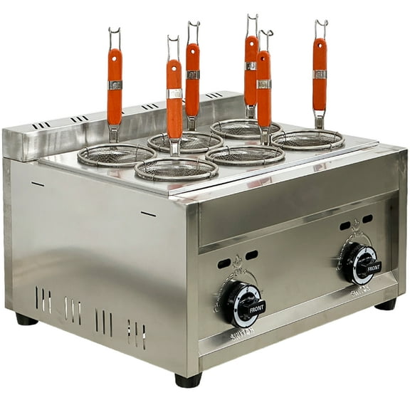 6 Holes Commercial Pasta Noodle Cooker Range, Natural Gas/Propane