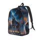 thumbnail image 1 of Disketp Lonely Night Sky Wolf Mochila de Lona Estampada, Mochila Escolar de Viaje Ligera para Estudiantes y Portátil-Small, 1 of 5