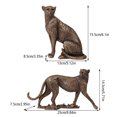 thumbnail image 3 of GUANGHONG 2x Leopard Sculpture Ornament Figurine Statue Photo Props Complete Ornament Set, 3 of 9