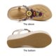 thumbnail image 2 of Retro Shoes For Women Bohemian Wedge Heel Sandals Summer Beach Wear Beige Patent Leather 1Pair, 2 of 4