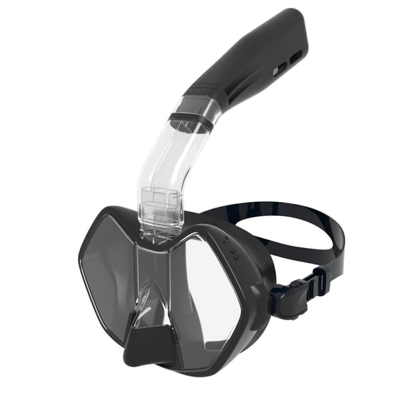 GKV Dual Window Snorkel Mask Set for Adults – Anti-Fog Dry Top Snorkel Kit, Leak-Proof Tempered Glass Mask with Carry Bag for Snorkeling, Freediving & Scuba Diving