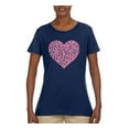 thumbnail image 2 of Wild Bobby, Pink Ribbon Heart, Breast Cancer Awareness, Women Graphic Tee, Navy, XX-Large, 2 of 5